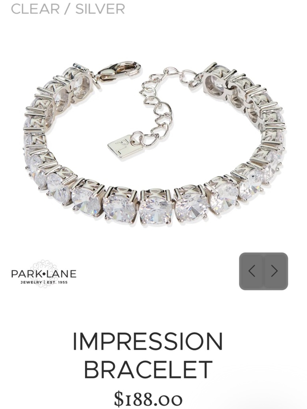 Park Lane Silver Crystal Tennis Bracelet - Women Jewelry